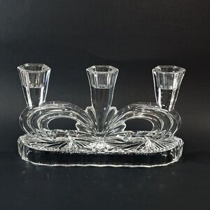 Bohemia Czech Crystal 3 Candle Holder Candlabra‎